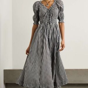 NWT Doen Ischia Noir Gingham Dress Size Small